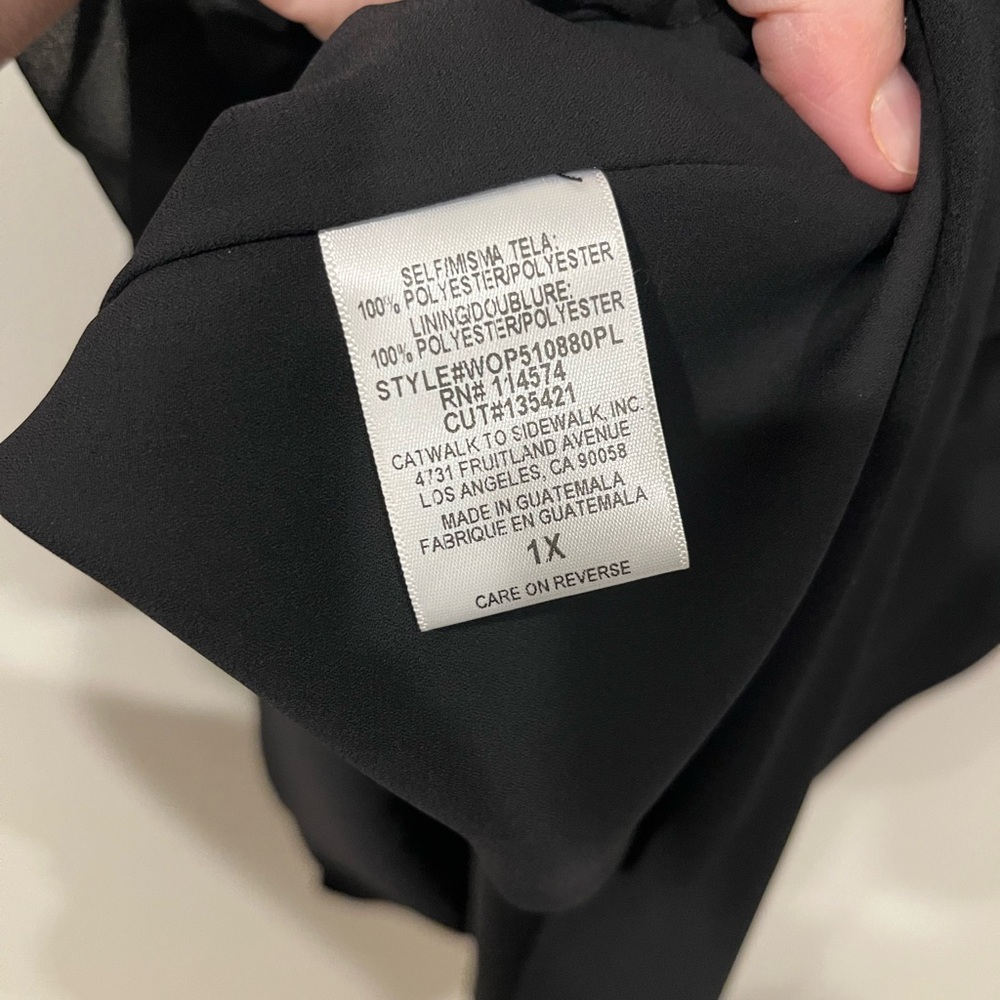 🩷 2 for $15 Pleione Nordstrom Black Sheer Puff-Sleeve Chiffon Blouse - Picture 4 of 8